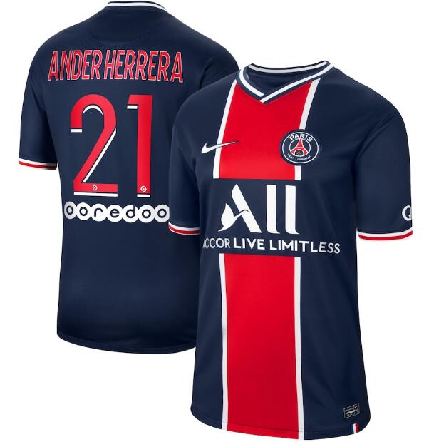 PSG Home Kit Soccer Jersey Ander Herrera 21 2020/21